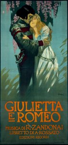Poster for the Opera Romeo and Juliet by Riccardo Zandonai by Riccardo Zandonai