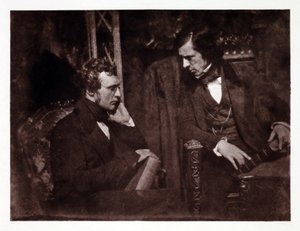 Two men in conversation: Dr Samuel Brown (1817-1856) and Reverend George Gilfillan (1813-1878), photograph circa 1840