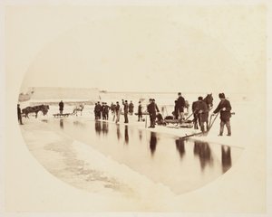 Ice Cutting on the St Lawrence River by John Pardon
