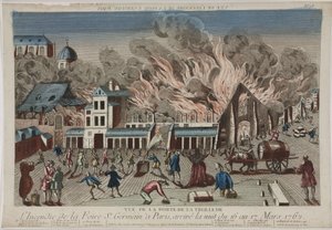 View of the Fire at St Germain, Paris by John Pardon