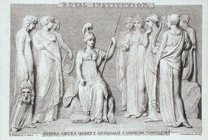 The Royal Institution card, engraved by A. Rannbach, from Michael Faraday