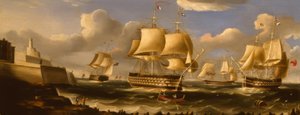 H.M.S. Queen in Valetta by Richard B. Spencer
