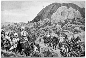 British Artillery Going to the Attack on Spion Kop, 2nd Boer War, 24 January 1900