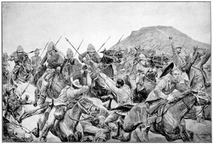 Charge of the 5th Lancers at Elandslaagte, 2nd Boer War