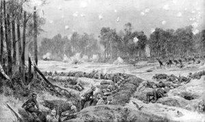 The attack of the German trenches at Nogent-lAbbesse, Rheims front, 24th September 1914