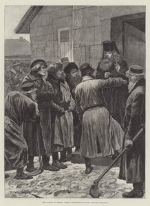 The Famine in Russia, Priest Remonstrating with Enraged Peasants by Richard Caton Woodville junior