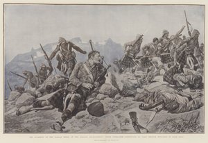 The Storming of the Dargai Ridge by the Gordon Highlanders, Piper Findlater continuing to play though wounded in both Legs by Richard Caton Woodville junior