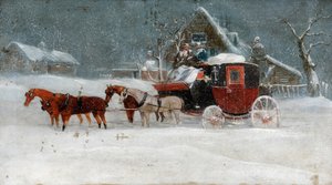 Coach in Winter Storm II by Richard Dodd Widdas