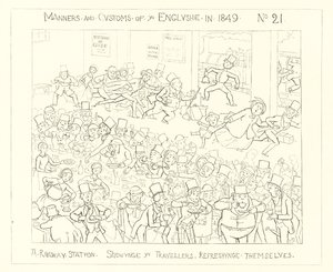 A Railway Station showing the travellers refreshing themselves (1849) by Richard Doyle