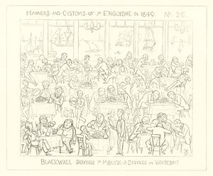 Blackwall showing the public dining on whitebait (1849) by Richard Doyle