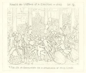 The Public Excitement on the Appearance of Miss Lind by Richard Doyle