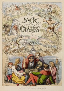 Illustrated title page showing an old person telling stories to children. by Richard Doyle
