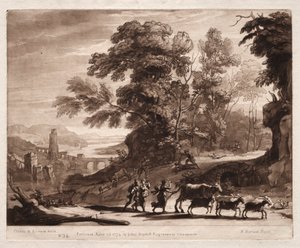 Liber Veritatis: No. 34, Peasants with Cattle Attacked by Bandits by Richard Earlom