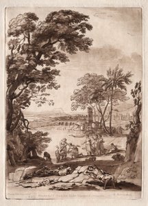 Liber Veritatis: No. 47, A River Scene with the Finding of Moses by Richard Earlom