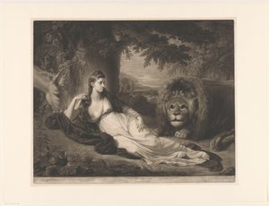 Portrait of Mary Lawrence with a Lion in a Landscape