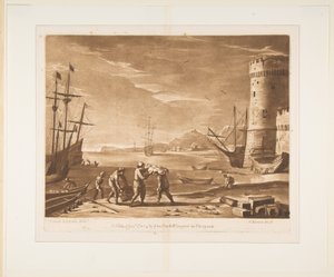 Seaport with Sailors Loading Merchandise by Richard Earlom