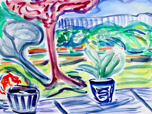Backyard with Plum Tree, 2020