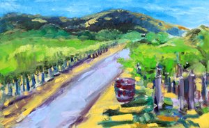 Vineyard with Barrel, Napa, 2019