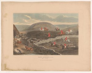 Landscape with Dogs and Hunters on Horseback Running Through Fields (Hare Hunting, Plate 2. War Turnips!)