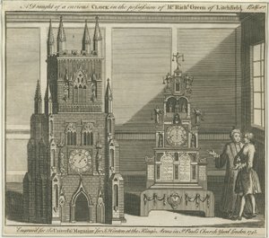 Lichfield - Musical Altar-Clock: engraving by Richard Greene