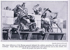 The Siege of Carthage 146 BC. Roman Soldiers Entering Carthage by Richard Henry Brock