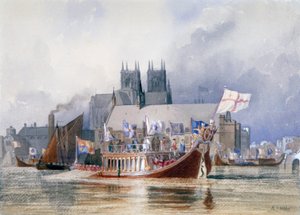 Arrival of the Lord Mayor at Westminster by Richard Henry Nibbs