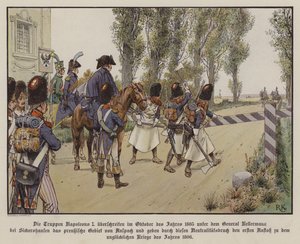 French Troops Under the Command of General Kellermann Cross the Border into Prussian Territory at Sickershausen, October 1805