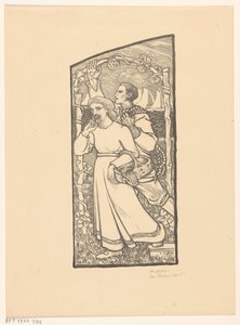 Girl with a Basket and Boy with a Rope by Richard Nicolaüs Roland Holst (signed by artist)