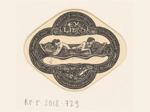 Ex Libris of Ina van Eibergen Santhagens-Waller by Richard Nicolaüs Roland Holst