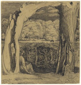 Landscape with a Woman Sitting Between Two Willows by Richard Nicolaüs Roland Holst