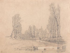 A Wooded Stream and a Farmhouse in Normandy