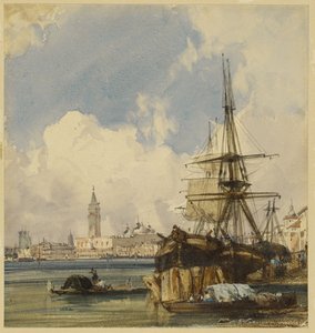 Riva degli Schiavoni, from near San Biagio, Venice by Richard Parkes Bonington