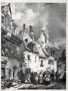 Street in the Outskirts of Besançon, France by Richard Parkes Bonington