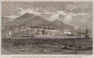 Town and Fort of Acapulco, on the West Coast of Mexico, with the English and French Squadron Lying in the Harbour by Richard Principal Leitch