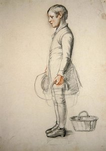 A Boy Standing, Holding a Basket, a Study for 