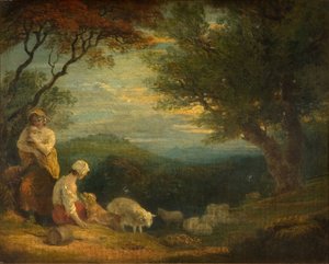 Landscape With Women, Sheep and Dog