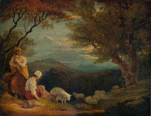 Landscape with Women, Sheep and Dog