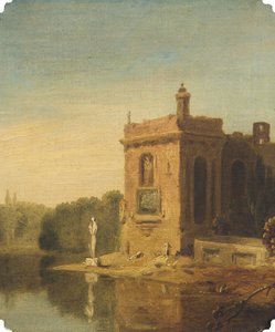 A Lake with a Pavilion and a Statue, Italy by Richard Wilson