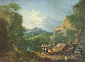Landscape with Banditti Round a Tent by Richard Wilson