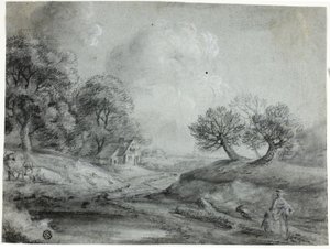 Landscape with Woman and Cows by Richard Wilson