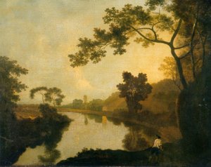 River View with Figures on the Bank by Richard Wilson