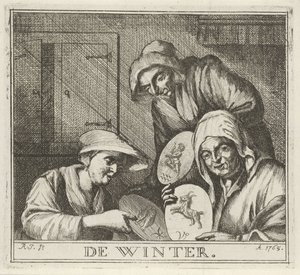 Interior with Three Peasant Women (The Winter) (Winter Scenes)