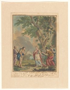 Telemachus and Mentor Arrive at the Nymph Calypso (Telemachus Series) by Rienk Keyert