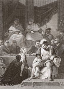 Trial of the Marriage of Henry VIII, engraved by A.H. Payne by Robert (after) Smirke