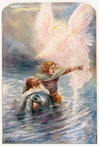 Christian and Hopeful Cross the River by Robert Ambrose (after) Dudley