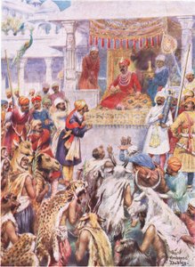 The Khan Jahan shows Akbar his princely captives