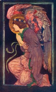 An Angel Adoring, a coloured plaster relief by Robert Anning Bell, c1901-1902 by Robert Anning Bell