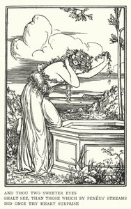 And thou two sweeter eyes, shalt see, than those which by Peneus streams, did once thy heart surprise by Robert Anning Bell