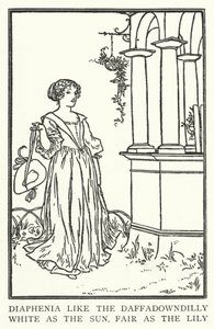 Diaphenia like the daffadowndilly, white as the sun, fair as the lily by Robert Anning Bell