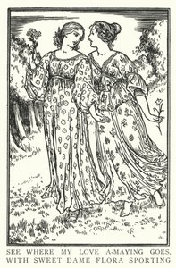 See Where My Love A-Maying Goes, with Sweet Dame Flora Sporting by Robert Anning Bell